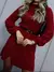 Vestido Mousse Tricot Inverno Elegante Fenda na Lateral Frio Moda Casual Dividido Malhado - Seuconfortotche