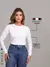 Vendedor Indicado Blusa Feminina Básica Branco Manga Longa Dia a Dia Todas Ocasiões Inverno na internet