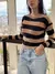 BLUSA LISTRADA TRICOT MODAL MANGA COMPRIDA LISTRADA INVERNO FRIO - loja online