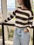 BLUSA LISTRADA TRICOT MODAL MANGA COMPRIDA LISTRADA INVERNO FRIO - loja online
