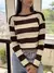 BLUSA LISTRADA TRICOT MODAL MANGA COMPRIDA LISTRADA INVERNO FRIO - loja online
