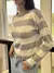 BLUSA LISTRADA TRICOT MODAL MANGA COMPRIDA LISTRADA INVERNO FRIO - loja online