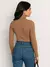 Blusa cacharrel feminino gola manga longa ribana canelado algodão Simples Casual Noite Casa Diário Rua outono inverno - loja online