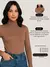 Blusa cacharrel feminino gola manga longa ribana canelado algodão Simples Casual Noite Casa Diário Rua outono inverno - loja online