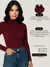 Blusa cacharrel feminino gola manga longa ribana canelado algodão Simples Casual Noite Casa Diário Rua outono inverno - Seuconfortotche