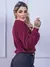 Blusa cropped feminina de tricot manga bufante lisa outono inverno na internet