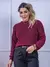 Blusa cropped feminina de tricot manga bufante lisa outono inverno na internet
