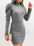 VESTIDO FEMININA CANELADO MANGA LONGA PRINCESSA GOLA ALTA PRA FRIO INVERNO - comprar online