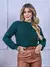 Blusa cropped feminina de tricot manga bufante lisa outono inverno na internet