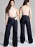 Calça Feminina Wide Leg Sawary Elastano Confortável Premium Original Simples Bolso Zíper Botão Diário inverno