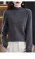 Suéter de caxemira feminino, lã 100% pura, pulôver de meia gola, blusa de mal - Seuconfortotche