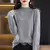 Suéter de caxemira feminino, lã 100% pura, pulôver de meia gola, blusa de mal
