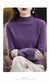 Suéter de caxemira feminino, lã 100% pura, pulôver de meia gola, blusa de mal - Seuconfortotche