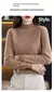Suéter de caxemira feminino, lã 100% pura, pulôver de meia gola, blusa de mal - Seuconfortotche
