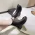 Botas femininas de luxo quente sola grossa chelsea botas femininas planas botas - loja online