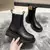 Botas femininas de luxo quente sola grossa chelsea botas femininas planas botas