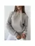 Blusa Tricô Inverno Ponto Fang Tricot Gola Redonda Manga Bufante