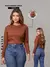 Vendedor Indicado Blusa Feminina Básica Branco Manga Longa Dia a Dia Todas Ocasiões Inverno
