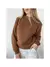 Blusa Tricô Inverno Ponto Fang Tricot Gola Redonda Manga Bufante - comprar online