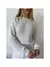 Blusa Tricô Inverno Ponto Fang Tricot Gola Redonda Manga Bufante na internet