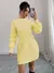Elenzga Vestido de Malha Branco com Painel Felpudo, Gola Levantada e Cor Sólida Casual para Mulheres, Cinto Não Incluído na internet