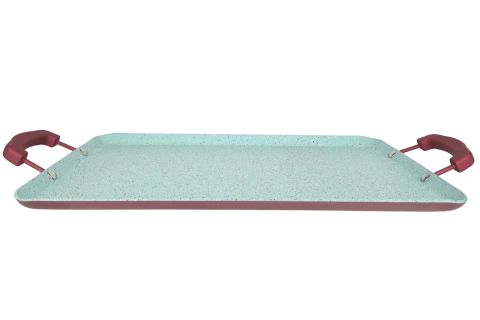 Comal Doble Rectangular ALFA 3.5 mm con Antiadherente Marmoleado | Asas Soft Touch - comprar en línea