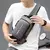Bolsa de peito antifurto masculina, bolsa de ombro com carregamento usb, pacote - Cotidial