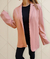 Blazer Crepe Largo Dama Con Detalle De Ajuste En Manga en internet