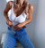 Musculosa Escote Corazon Con Puntilla Y Boton Viscosa Mujer - comprar online