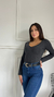 Remera Escote V Manga Larga Algodon Y Lycra Mujer - comprar online