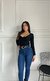 Remera Escote V Manga Larga Algodon Y Lycra Mujer - tienda online