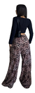 Pantalon Baggy Amplio Print Lanilla Lazo Para Atar Bolsillos