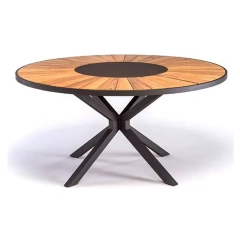 Mesa Braga Tampo Madeira Giro aluminio - comprar online