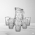 Set Jarra Labrada De Vidrio Con Tapa + 6 Vasos. Tigre - comprar online