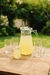Set Jarra Labrada De Vidrio Con Tapa + 6 Vasos. Tigre