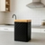 Lata Organizador Cocina Deco Tapa Simil Madera Rectangular - Negro - comprar online