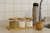 Set 3 Frascos Vidrio Tapa Base Bambu Tarro Cuchara Cocina - comprar online