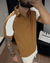 Polo Blinclass Caqui - Recorte Branco Ombro - Pekeno Imports
