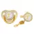 chupeta de luxo com inicial do bebê na cor dourada. - comprar online