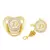 chupeta de luxo com inicial do bebê na cor dourada. - comprar online