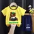 Novo conjunto de roupas de verão para meninos, camisetas e shorts de algodão c