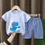 Novo conjunto de roupas de verão para meninos, camisetas e shorts de algodão c na internet