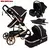 Carrinho de bebê 3 em 1 com assento de carro com base ISOFIX, carrinho de bebê
