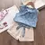 conjunto infantil estampada para meninas de verão. na internet
