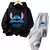 conjunto moleton do Stitch para meninos e meninas.