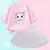 Girls' Cartoon Cat T-shirt and Tutu Skirt Set, Princess Clothes, Birthday Clothi - Jon baby