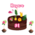 Topo De Bolo Flamingo Tropical Personalizado + 25 Tag Para Doces