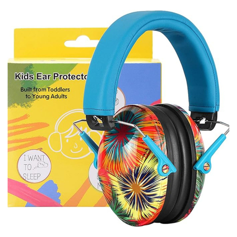 Protetor Ruído Abafador Som Infantil Autista Azul Colorido