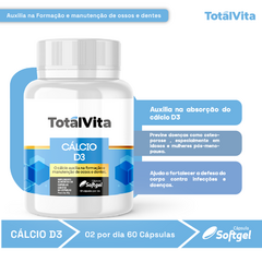 TotalVita Cálcio D3 - Suplemento para Fortalecimento dos Ossos e Saúde do Organismo com 60 Cápsulas na internet