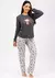 Pijama Feminino Inverno - Panda Bem Dormido Cinza na internet